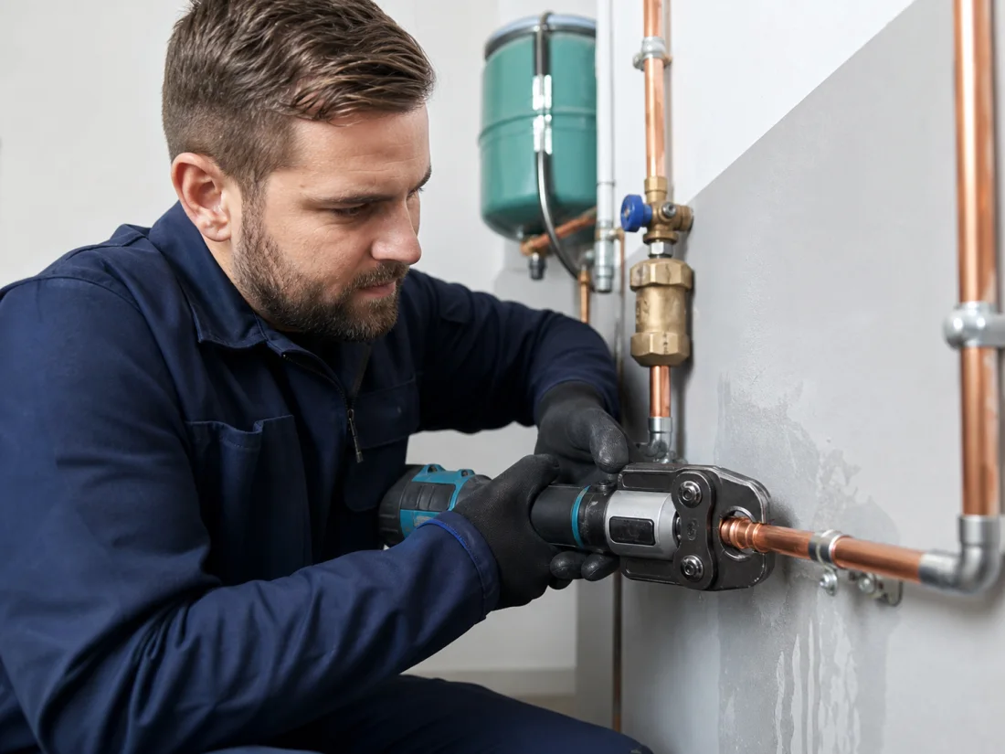 Fachgerechte Reparatur einer beschädigten Rohrleitung